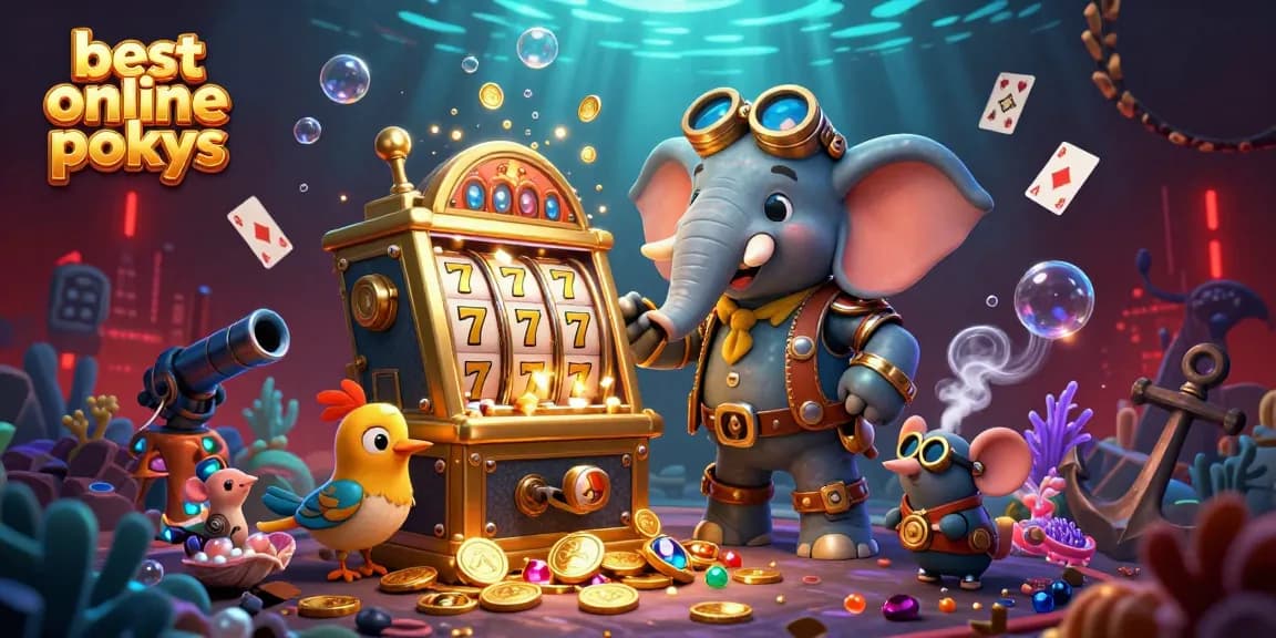 Play thrilling best online pokies with a steampunk elephant at an enchanting underwater casino.