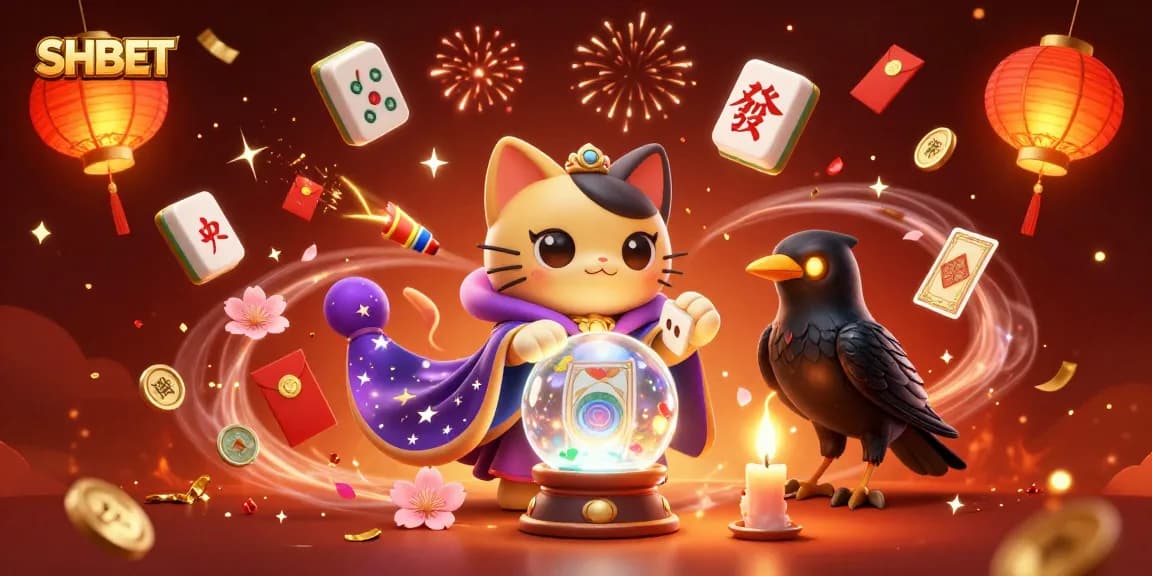 Experience SHBET's vibrant world of gambling with mystical characters and dynamic imagery.