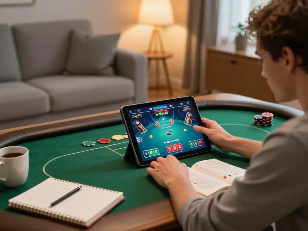 Player enjoying O8 hair-themed strategy session while playing poker online, capturing the essence of strategic gameplay.