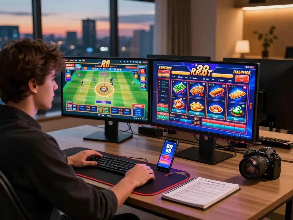 Enthusiastic gamer placing bets on RR 88, showcasing the exciting online gambling experience