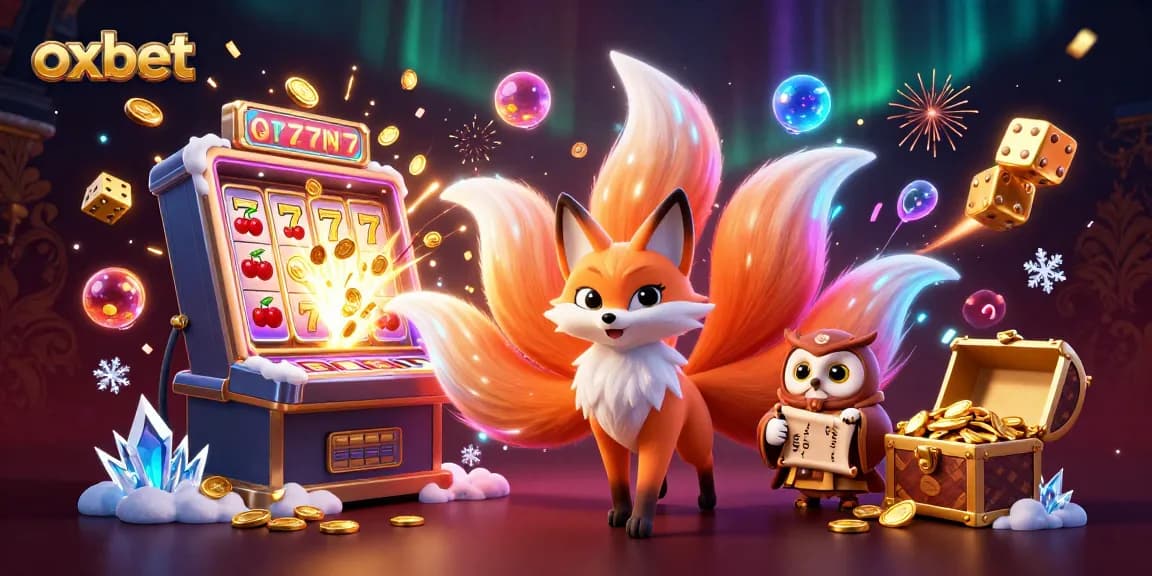 Experience winning thrills with oxbet's vibrant casino illustration featuring enchanting characters.