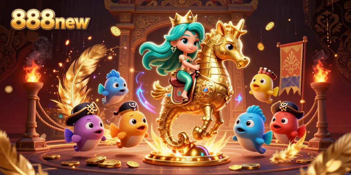 Experience thrilling gameplay at 888new with an animated casino scene featuring vibrant characters and rich elements.