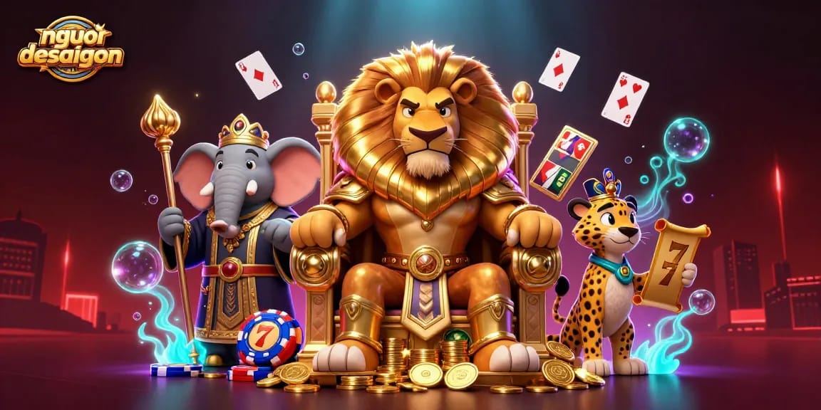 Experience thrilling games at nguoidepsaigon with a vibrant 3D casino scene showcasing dynamic characters and gambling elements.