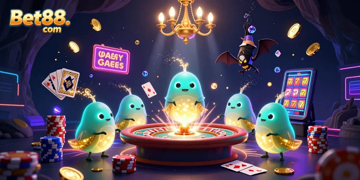 Engage with Bet88. com and win big in a vibrant 3D cartoon casino scene full of fun!