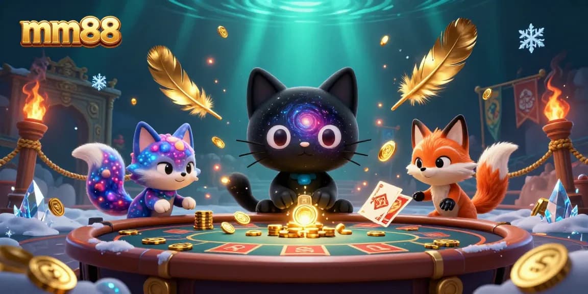 Experience the thrill of mm88 as the cosmic black hole cat draws in chips at a vibrant galaxy casino.