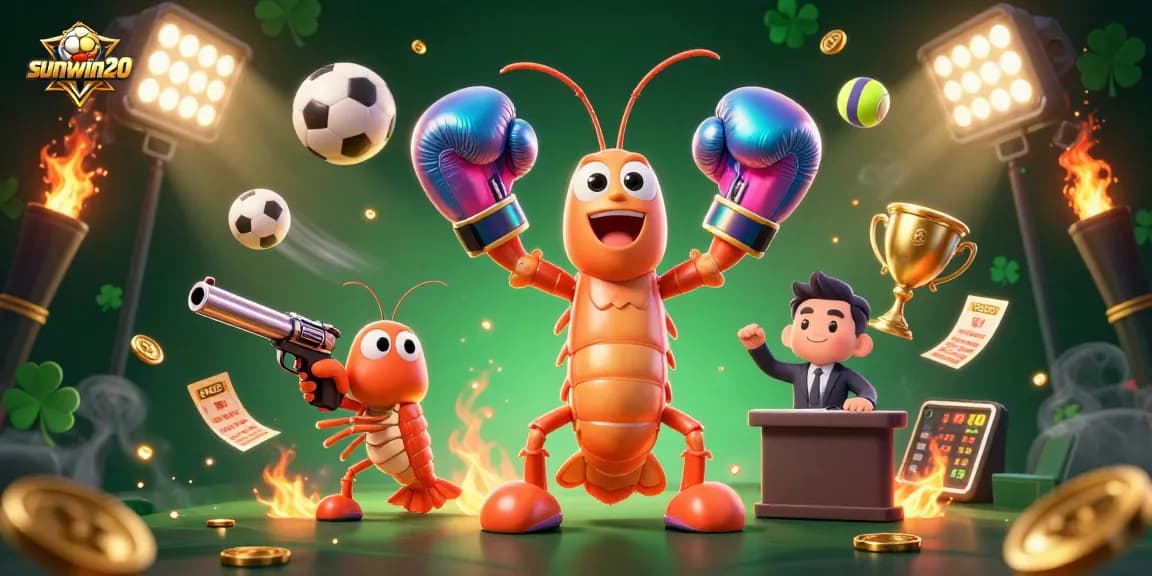 Experience the thrill of action with sunwin20 in this vibrant 3D casino illustration.