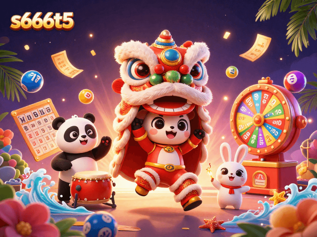 Experience thrilling fun at s666t5 with vibrant casino elements brought to life in this animated illustration.
