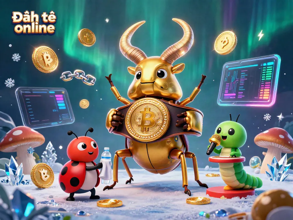 Experience Đánh đề online with vibrant characters and glowing crypto elements in a dynamic 3D scene.