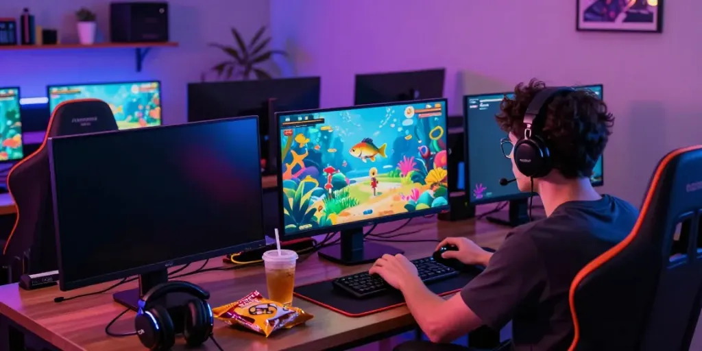Exciting online gaming experience at https://du88az.net/ featuring vibrant fish-shooting game setup.