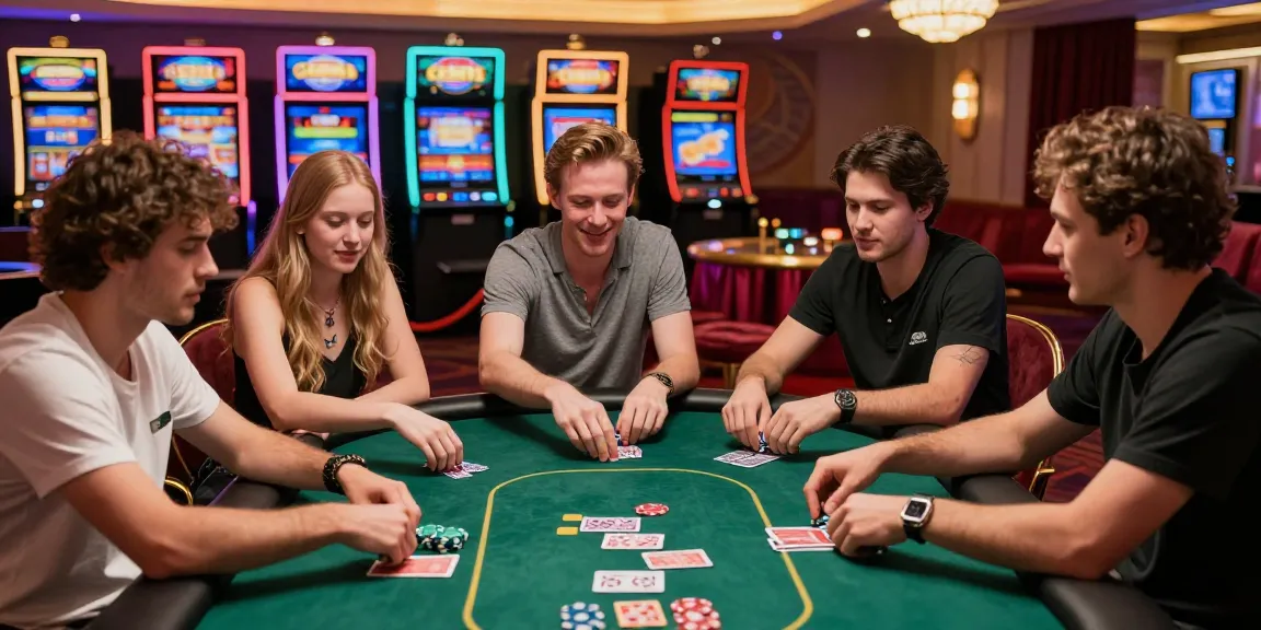 Exciting casino gaming scene at https://gem88.bz/ with players at a poker table.