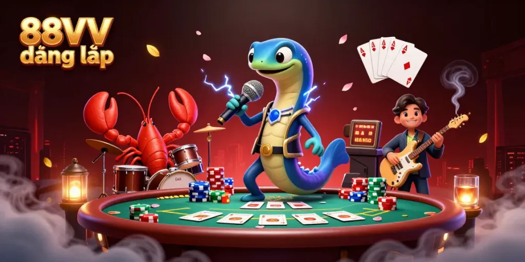 Experience the vibrant underwater ambiance at the 88VV đăng nhập casino stage with characters and game elements.