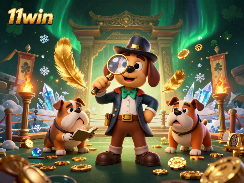 11win engaging detective duo explores poker clues in a dynamic casino scene, revealing thrilling gaming action.