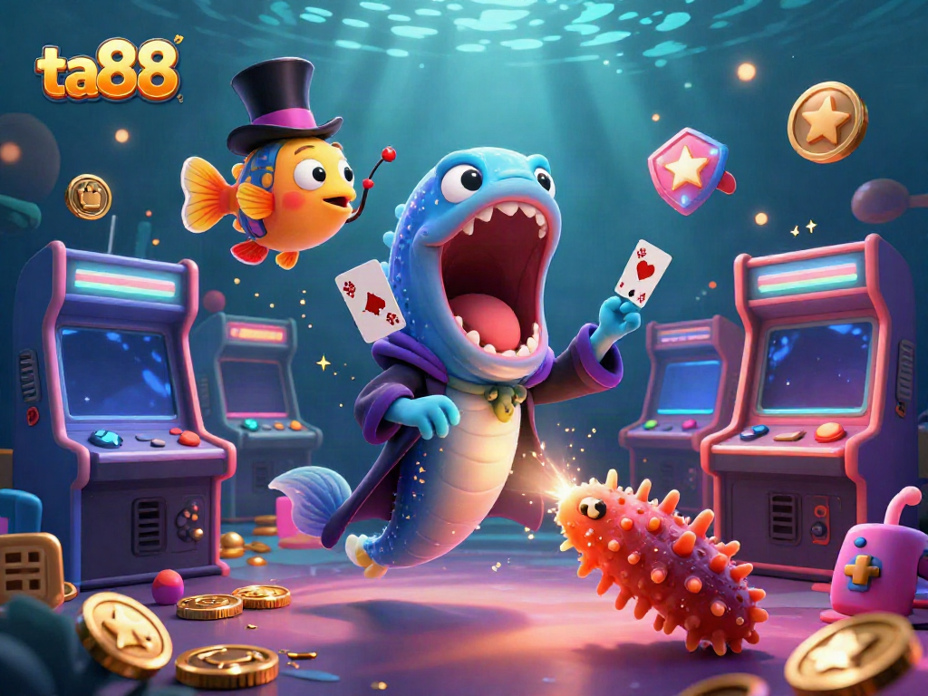 Experience the thrill of ta88 with a vibrant 3D casino scene showcasing dynamic characters and colorful game elements.