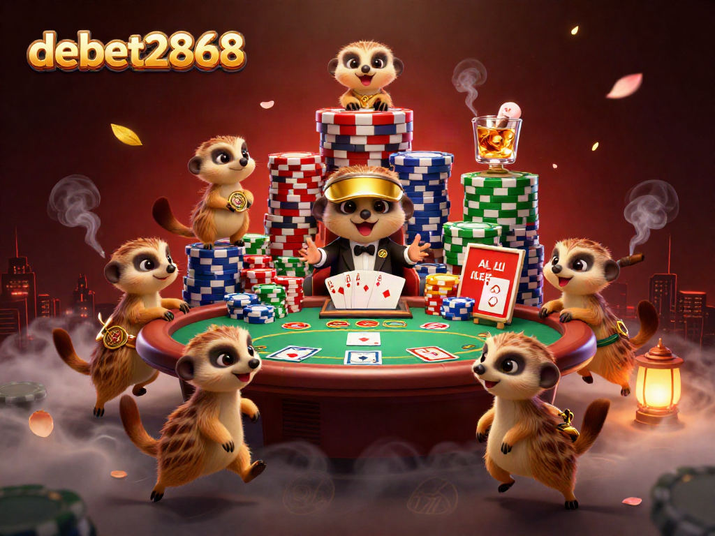 Join the fun at debet2868 as meerkats manage an exciting casino environment.