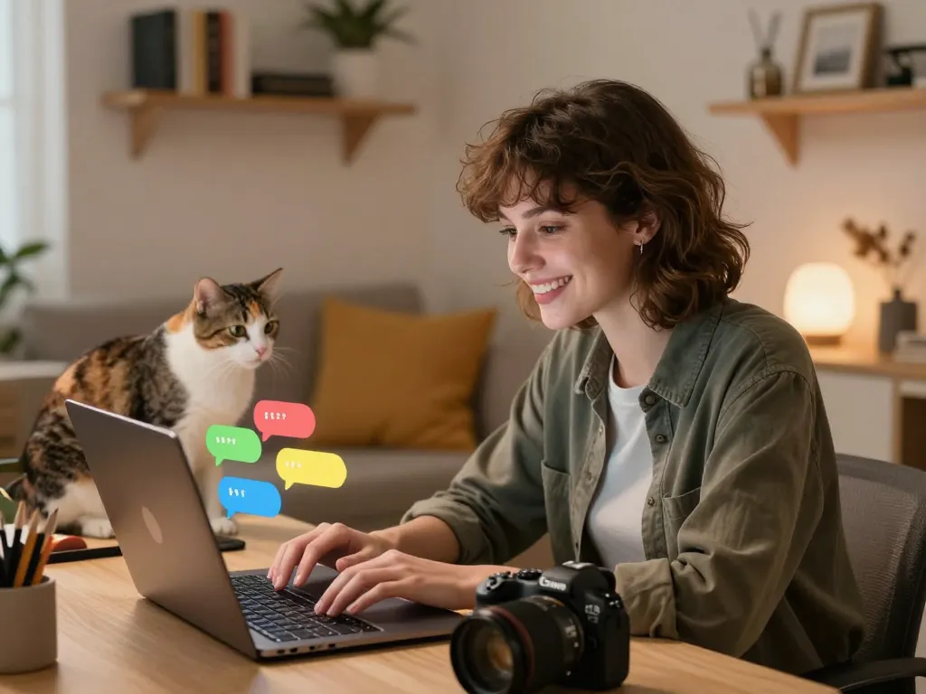 Engaging NSFW chat between individuals in a cozy digital setting, showcasing interactive adult conversation.