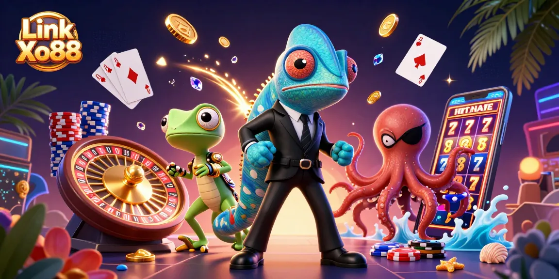 Experience thrilling gameplay at Link Xo88 with vibrant characters and dynamic casino elements!