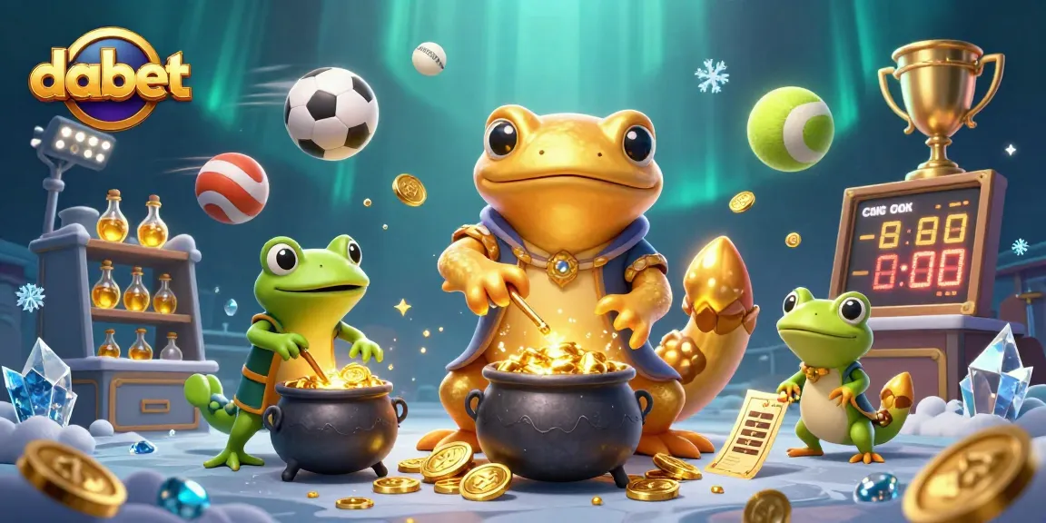 dabet showcases a dynamic 3D illustration of a golden salamander alchemist and sports elements creating excitement in gaming.