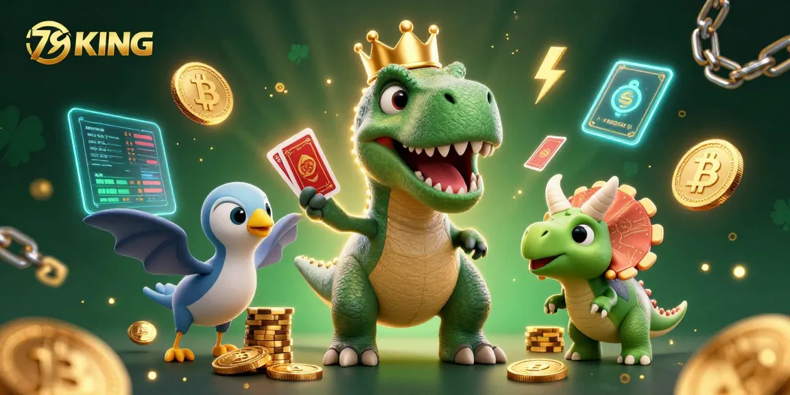 79KING invites players to enjoy thrilling card games in a vibrant 3D casino scene filled with crypto elements
