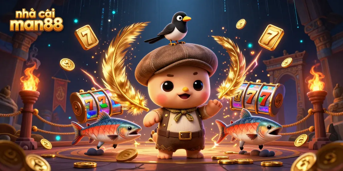 Experience thrills at nhà cái man88 with playful 3D characters in an exciting casino scene.