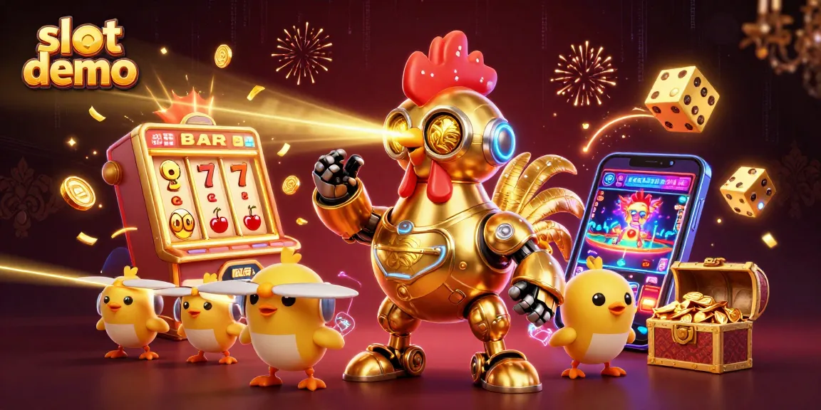 Slot demo interaktif dengan babi terbang dan mesin jackpot yang terbuka, simbol menang bersinar.