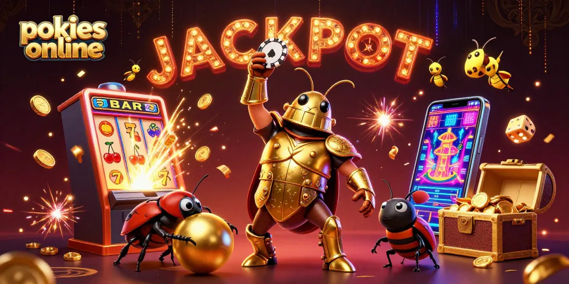 Engage with the thrilling world of pokies online in a vibrant casino scene bursting with excitement.