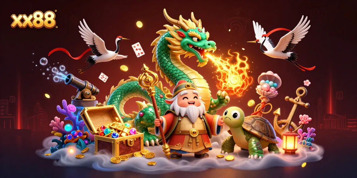Experience winning strategies at xx88 featuring a jade dragon, treasure, and lucky elements.